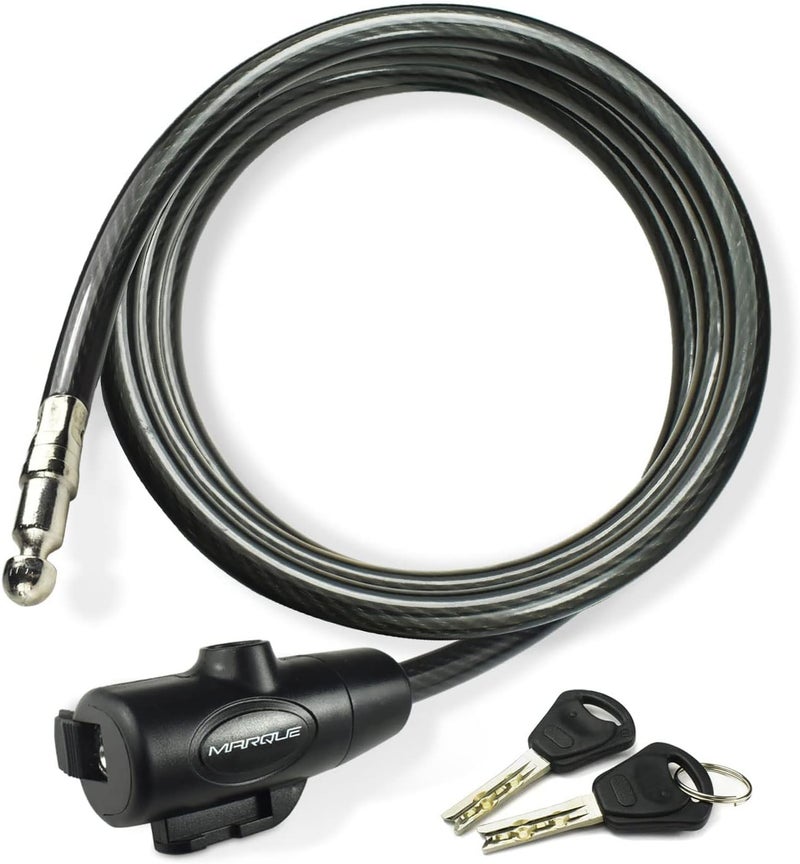 MARQUE Bike Lock with Key – 3/8” (4Ft, 7Ft, 15Ft, 25Ft) Straight Cable Locks with Keys, Anti-Theft Security Cable for Bicycles, Scooters, Kayaks, Paddle Boards, Gates - Image 1